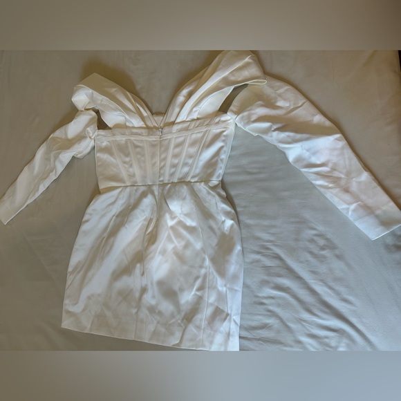 RARE House of CB ‘Arista’ Satin Corset Mini Dress Ivory - Picture 7 of 9